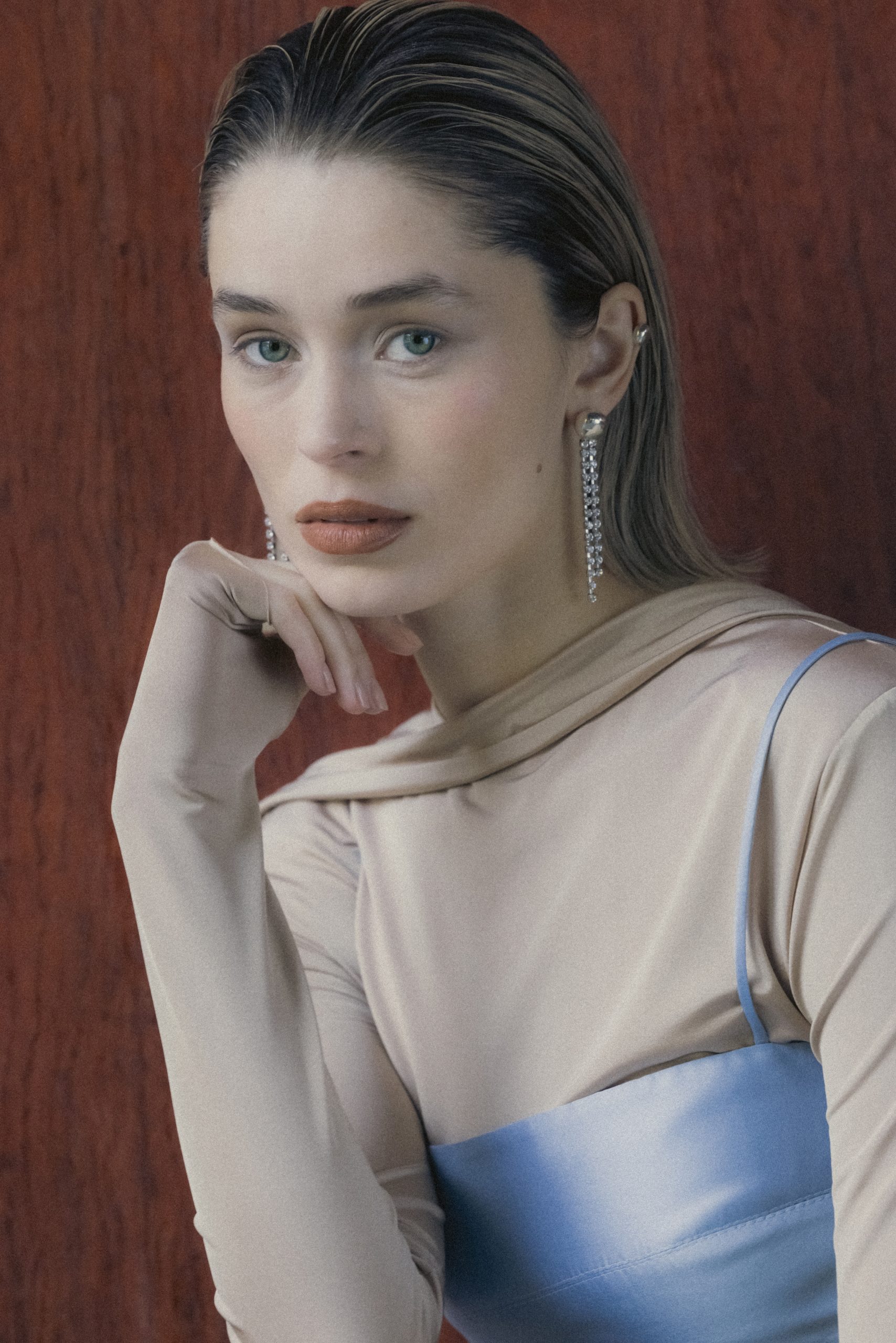 Node Crystal Chain Earrings - Image 3