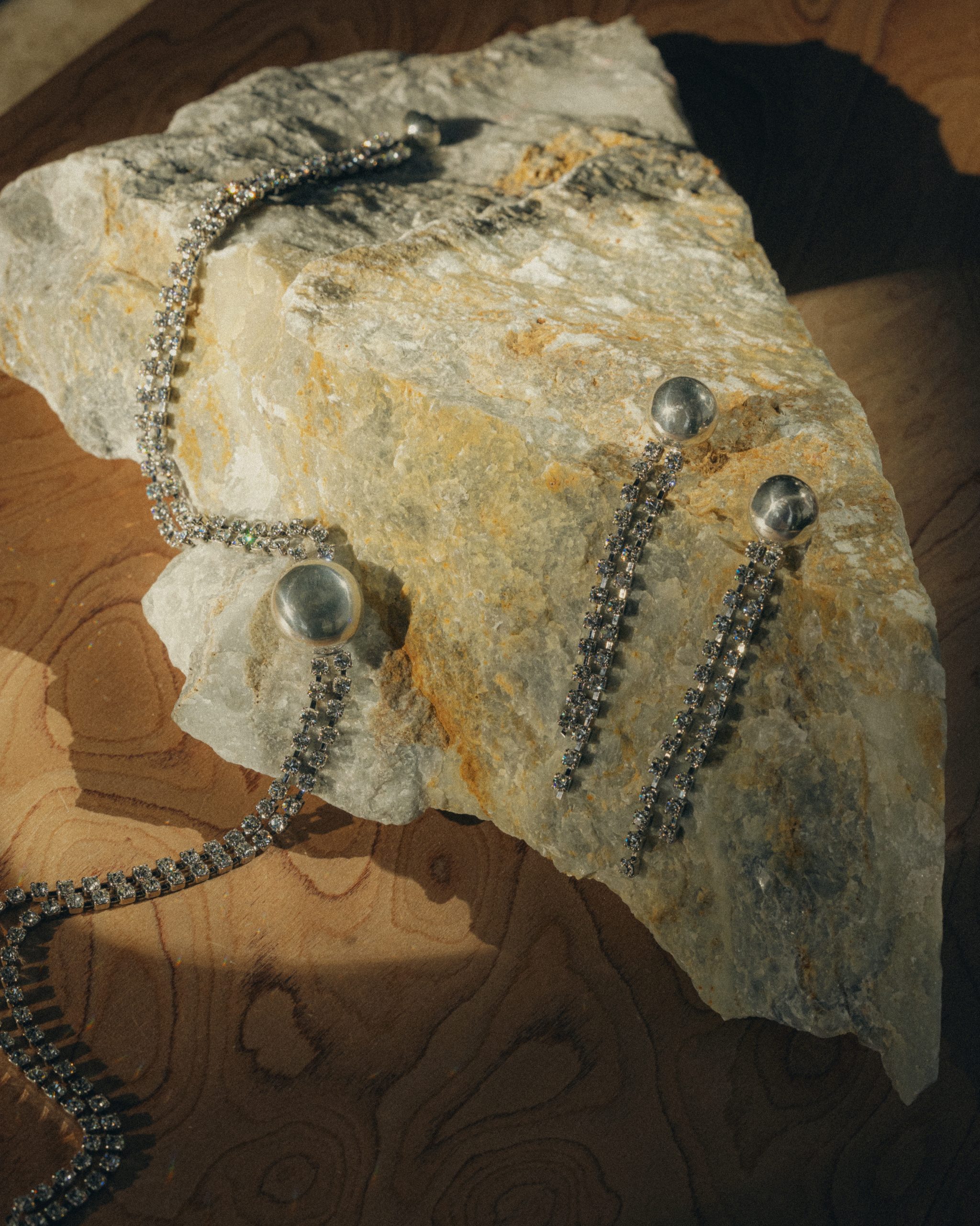 Node Crystal Chain Earrings - Image 4