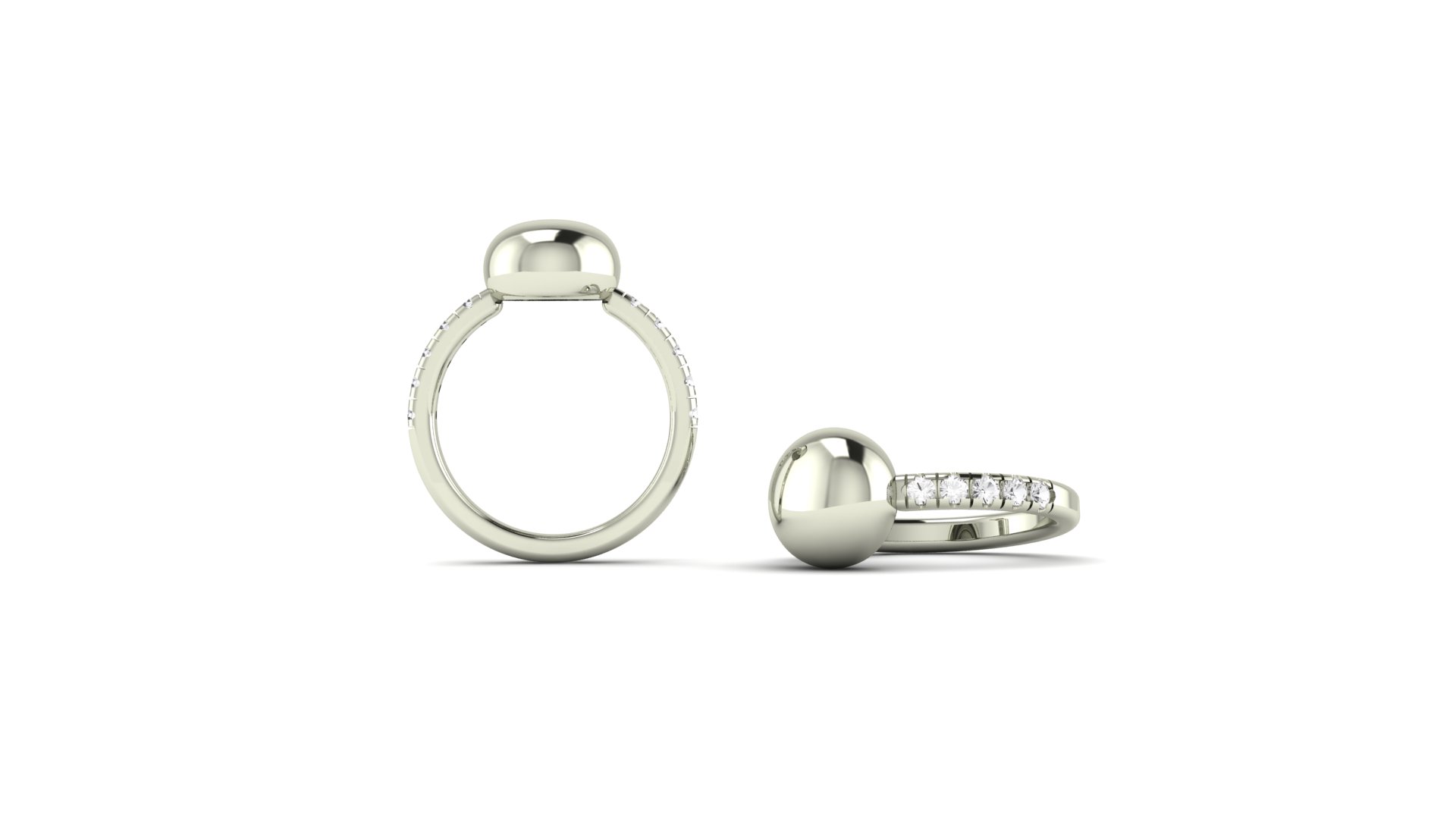 Node Petit Semi Crystal Ring